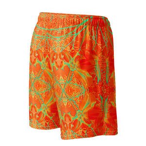 Recycled Mesh Shorts with Side Pockets, UPF 50+, Electric Lily