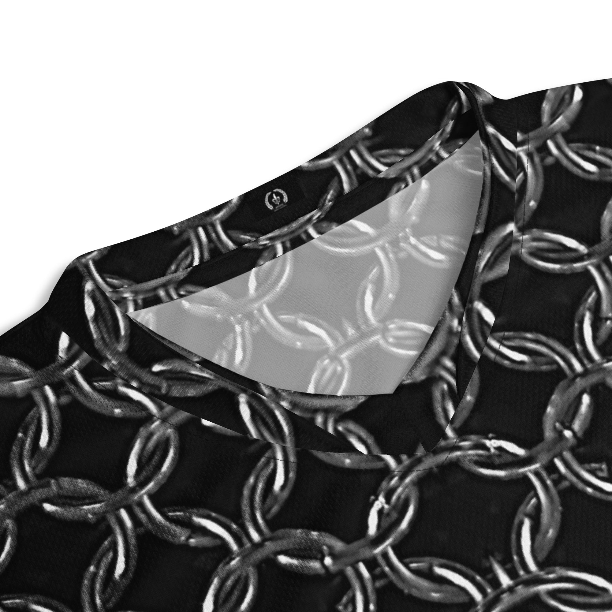 Fitted Recycled V-Neck Sports Jersey, Moisture Wicking, UPF 50+, Chainmaille