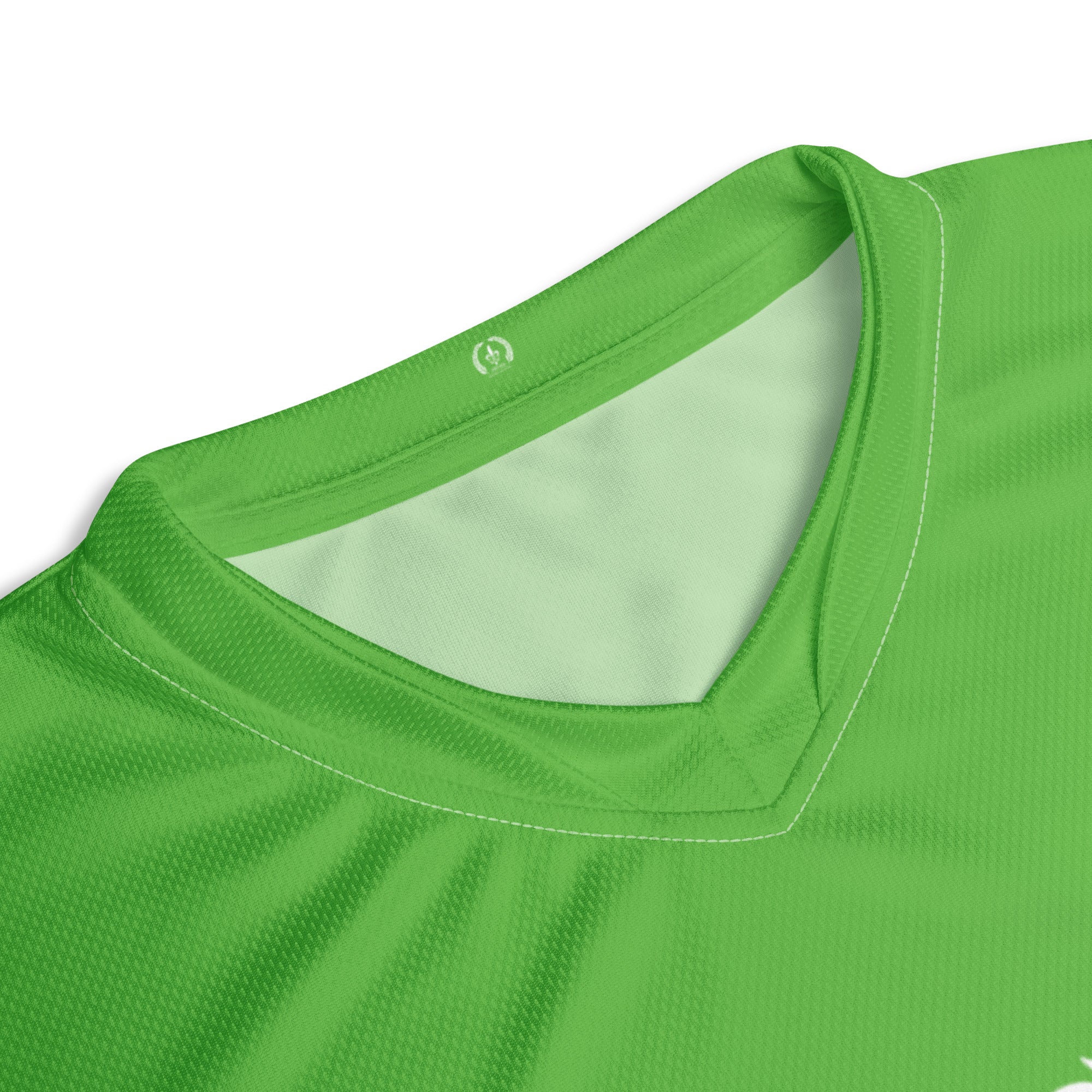 Slim Fit Recycled V-Neck Sports Jersey, Moisture Wicking, UPF 50+, Kelly Green