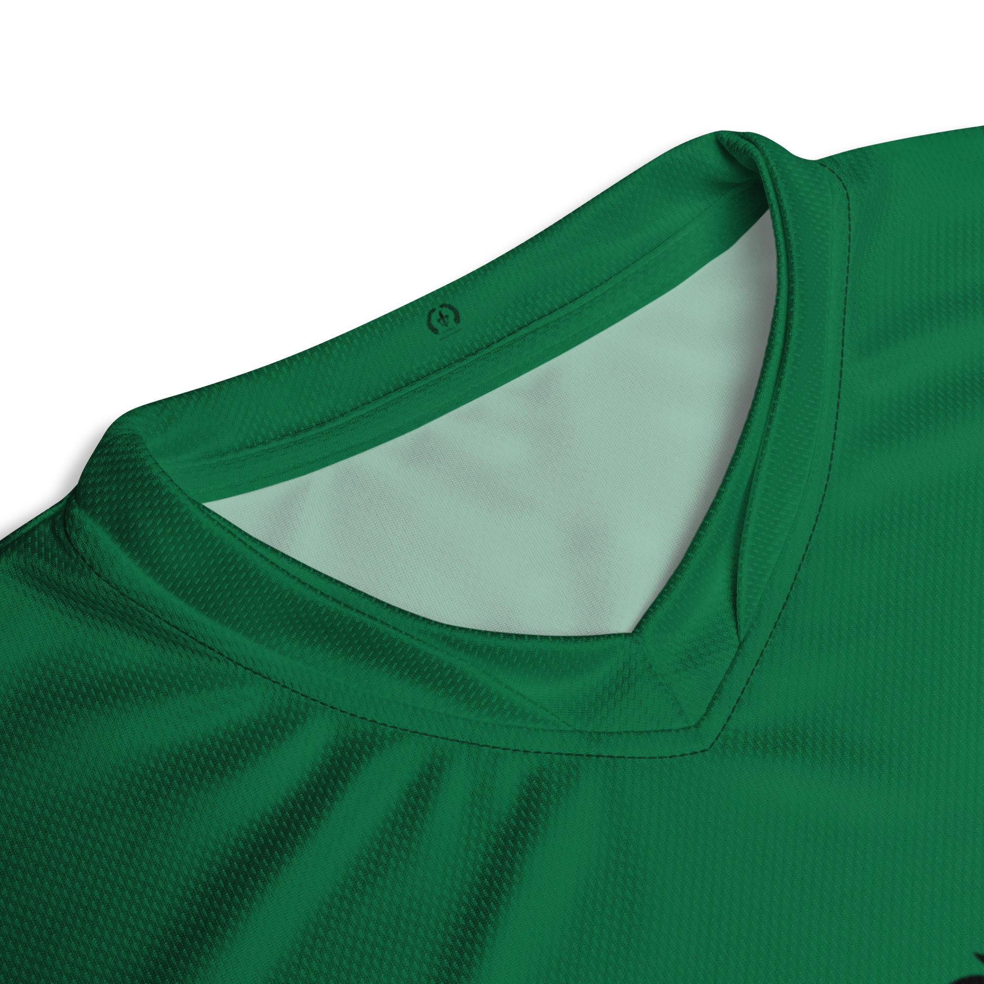 Slim Fit Recycled V-Neck Sports Jersey, Moisture Wicking, UPF 50+, Jewel Green