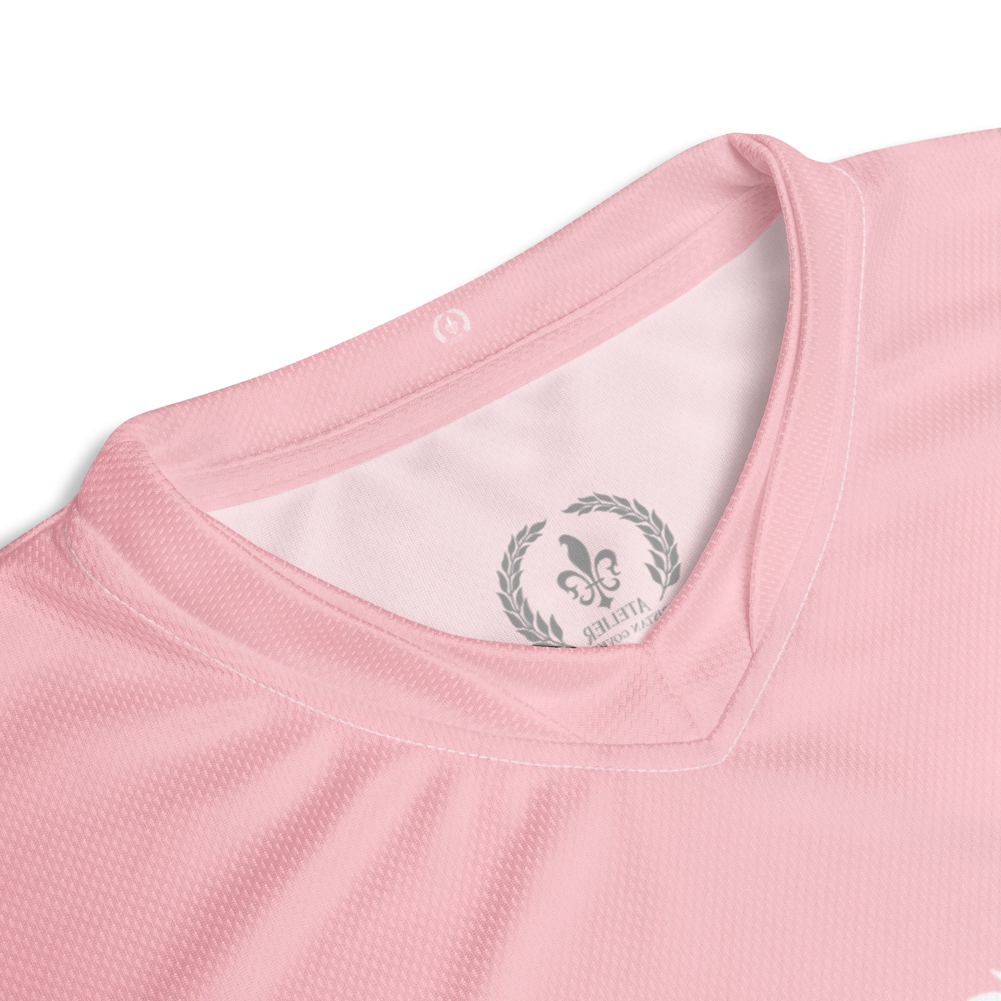 Slim Fit Recycled V-Neck Sports Jersey, Moisture Wicking, UPF 50+, Pink