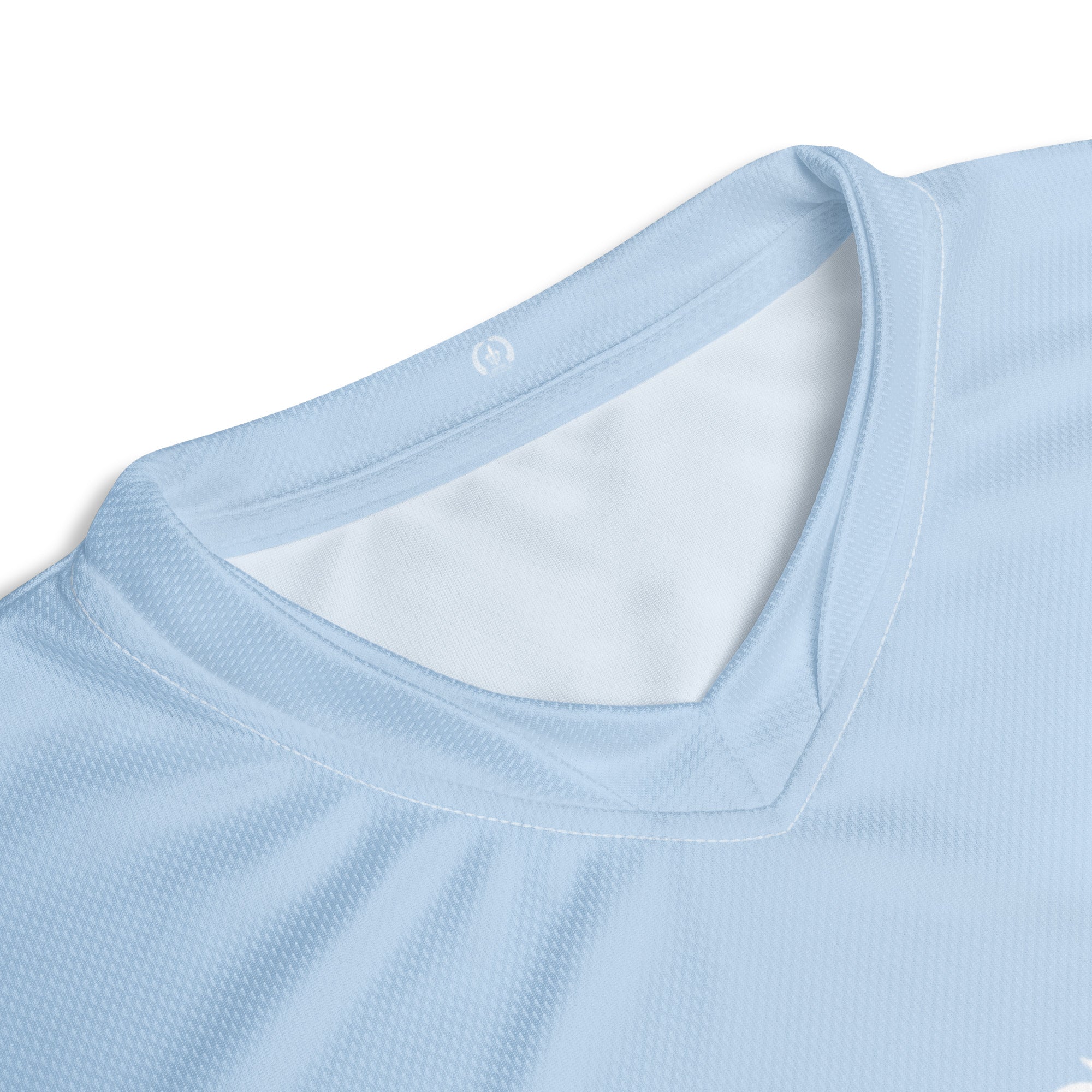 Slim Fit Recycled V-Neck Sports Jersey, Moisture Wicking, UPF 50+, Light Blue