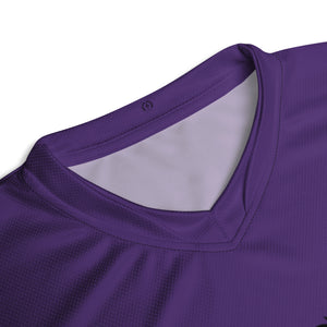 Slim Fit Recycled V-Neck Sports Jersey, Moisture Wicking, UPF 50+, Purple