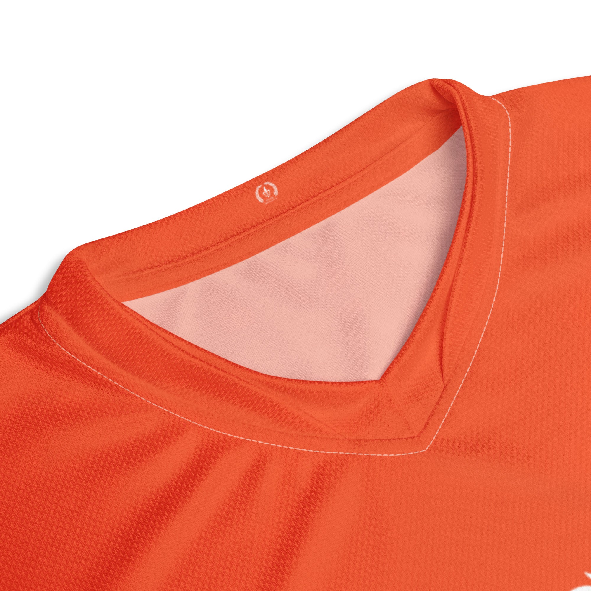 Slim Fit Recycled V-Neck Sports Jersey, Moisture Wicking, UPF 50+, Orange