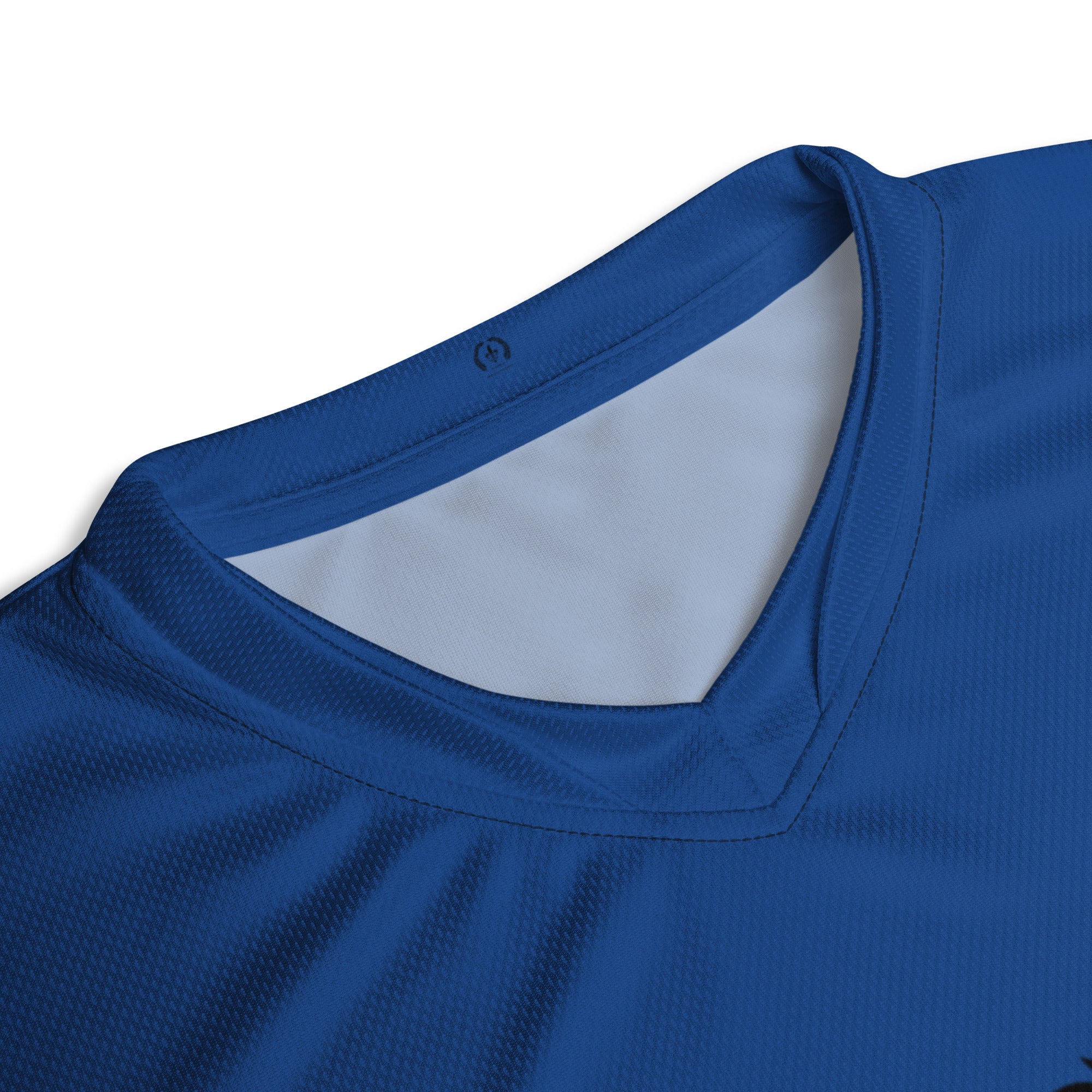 Slim Fit Recycled V-Neck Sports Jersey, Moisture Wicking, UPF 50+, Blue