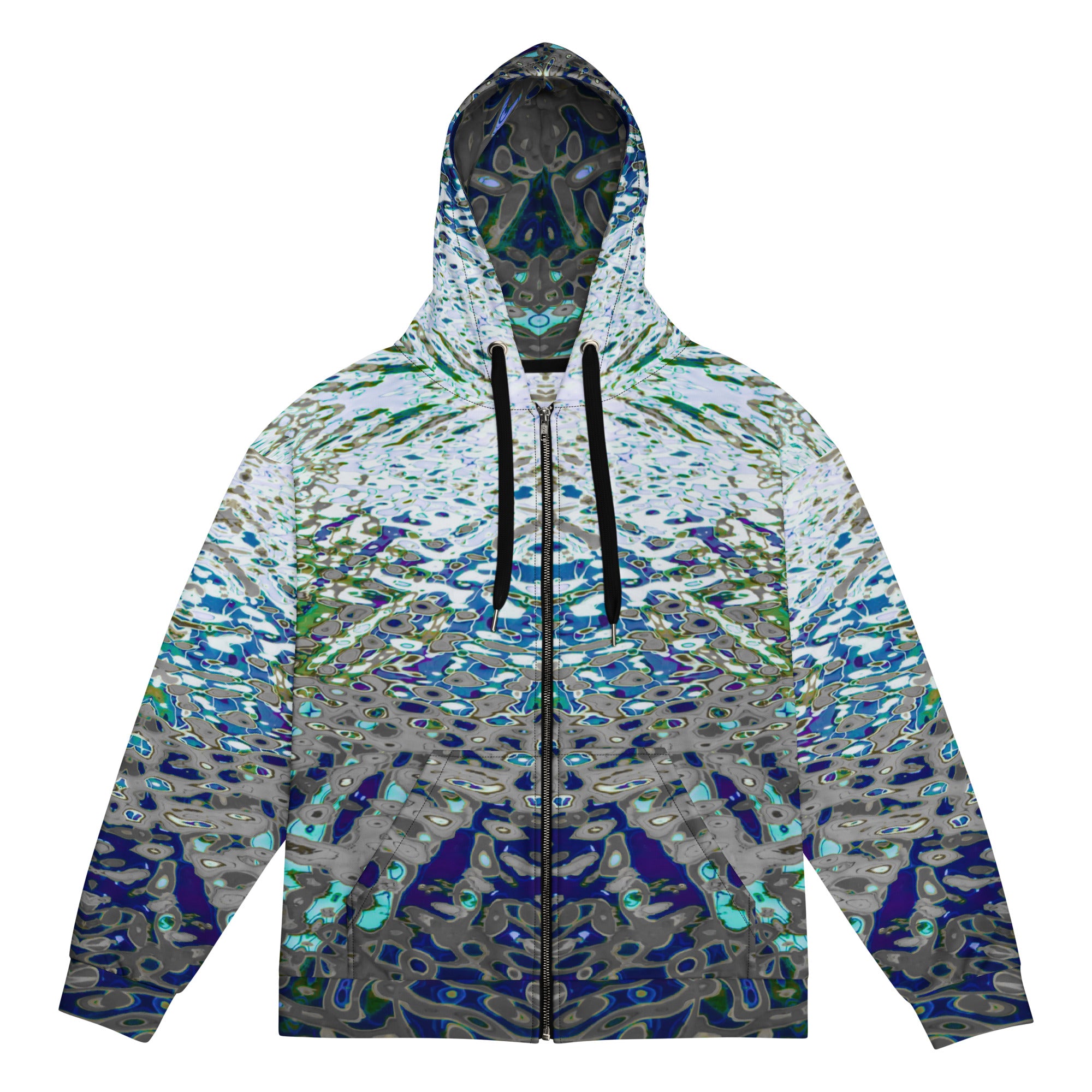 Recycled Zip-Hoodie, Liquid Jewel