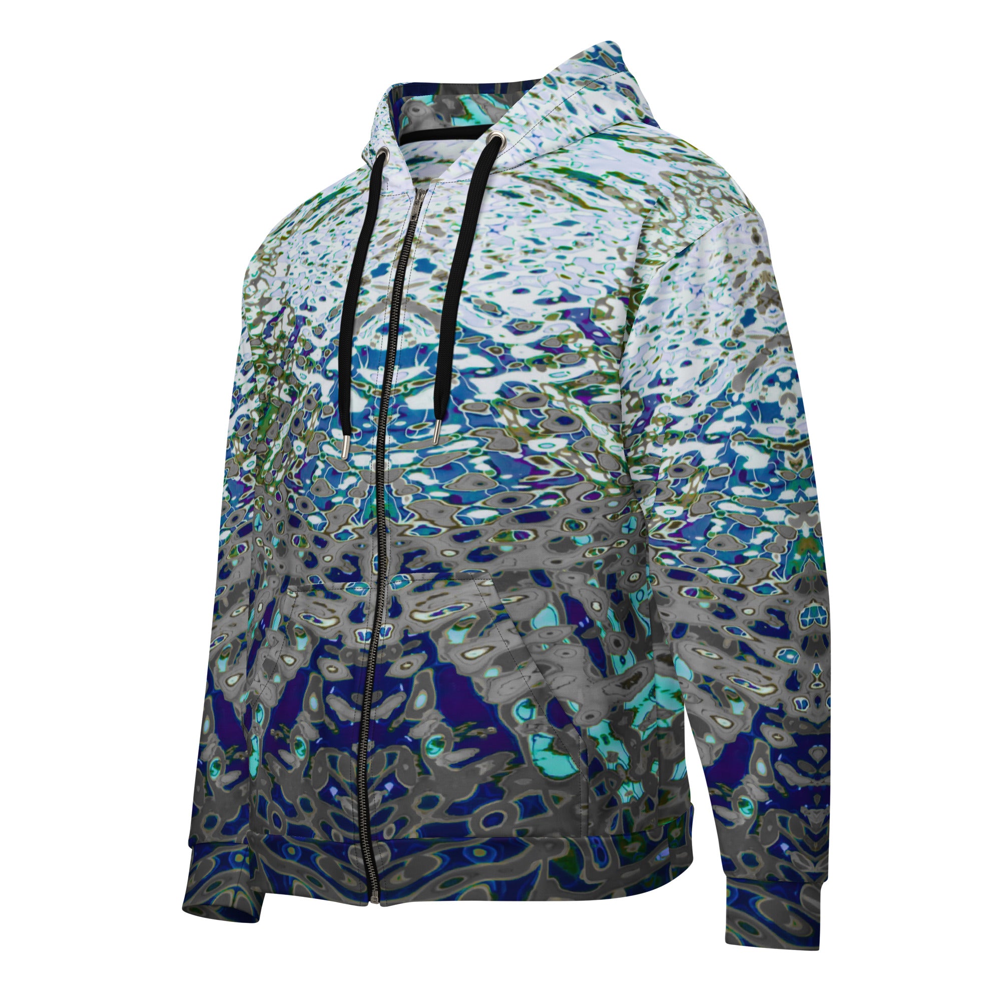 Recycled Zip-Hoodie, Liquid Jewel