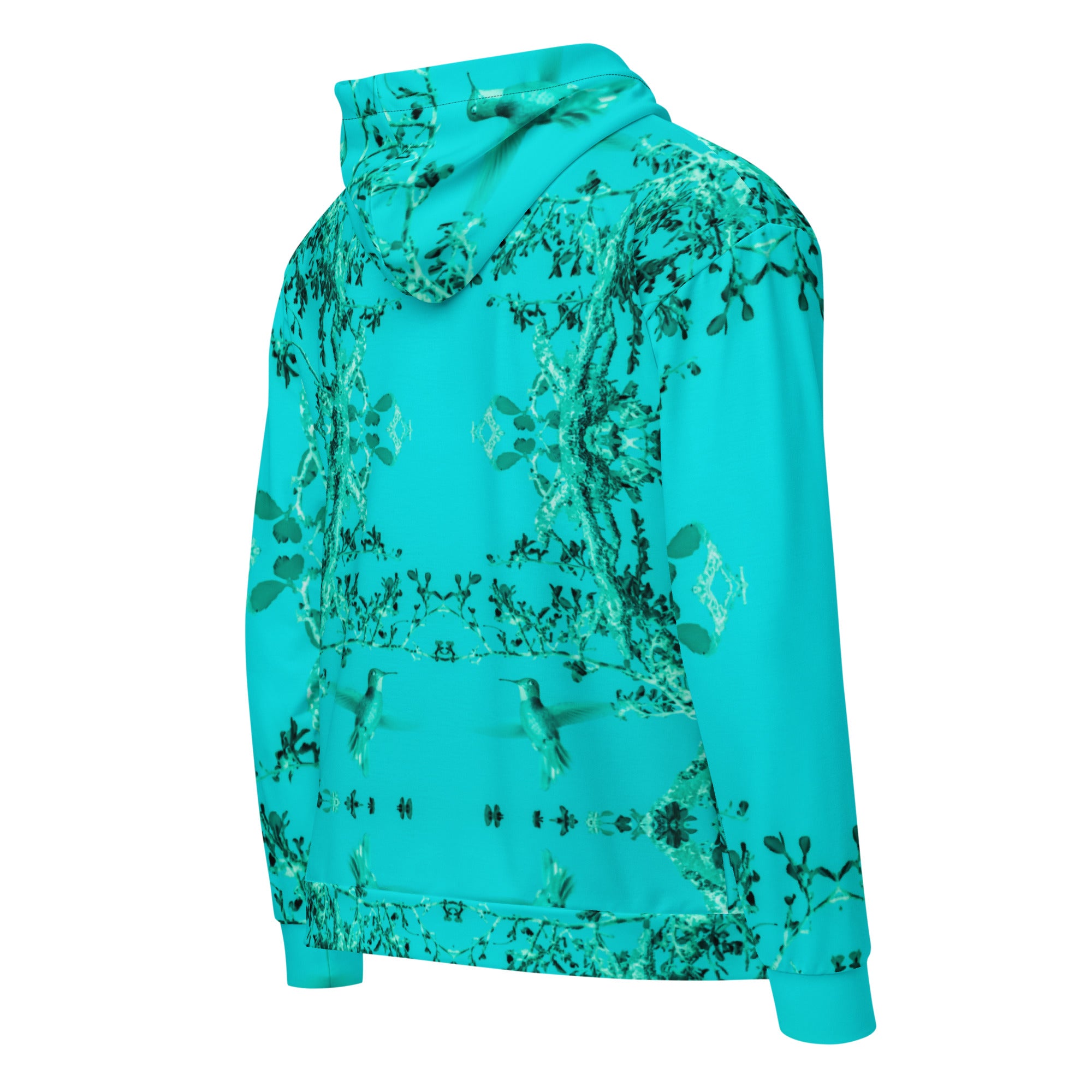 Recycled Zip-Up Hoodie, Hummingbird, Turquoise