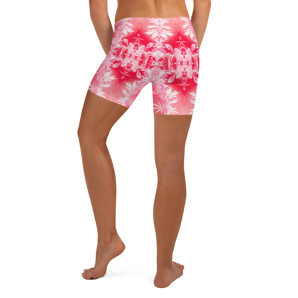 Women's Stretch Shorts, Cannabis, Infrared