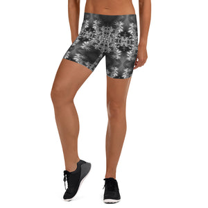 Women's Stretch Shorts, Cannabis, Midnight