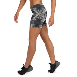 Women's Stretch Shorts, Cannabis, Midnight