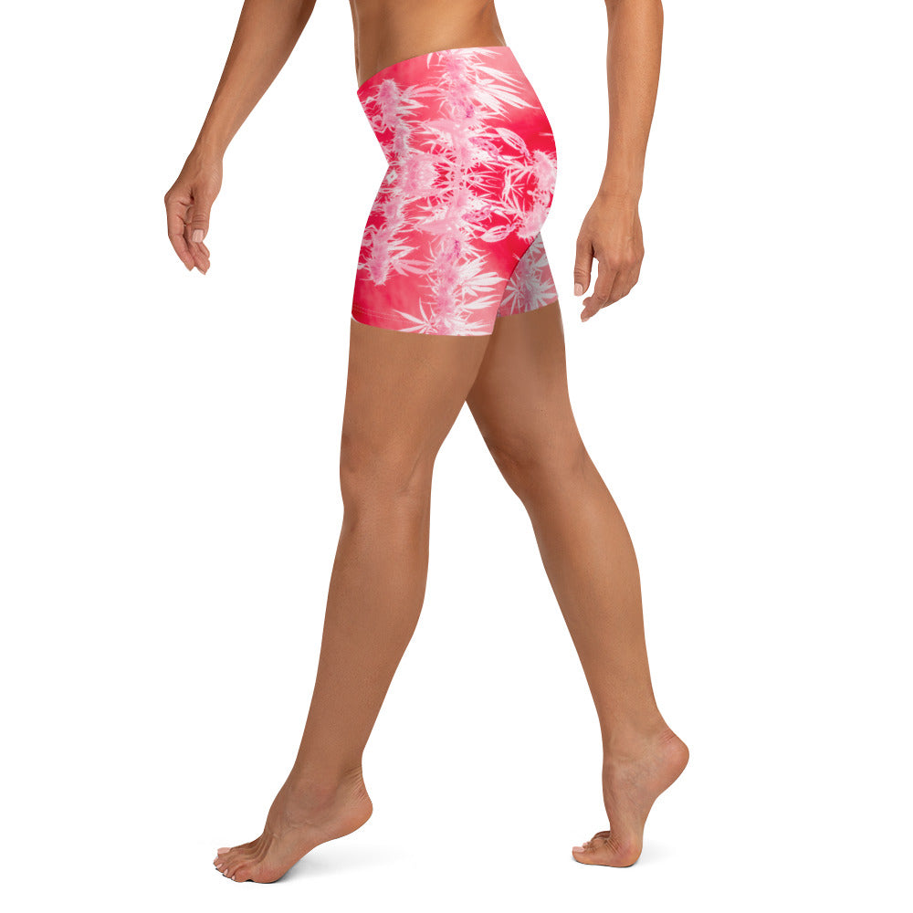 Women's Stretch Shorts, Cannabis, Infrared