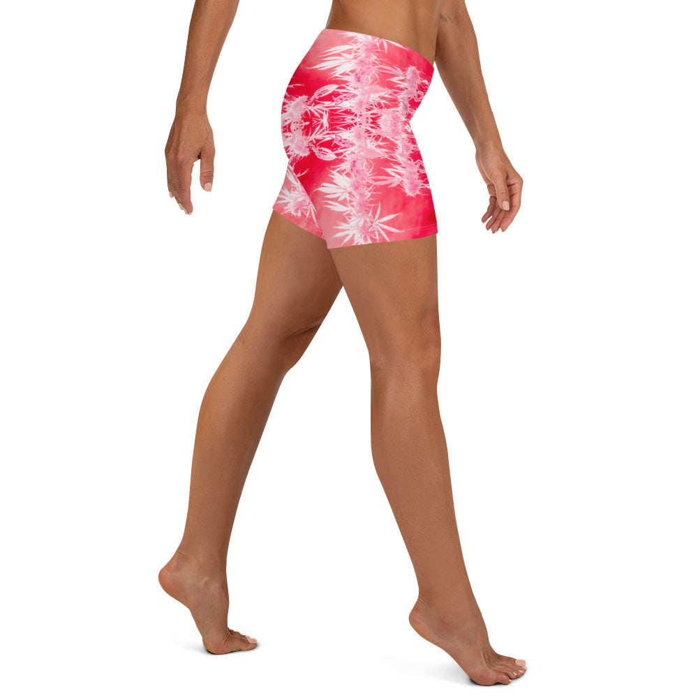 Women's Stretch Shorts, Cannabis, Infrared