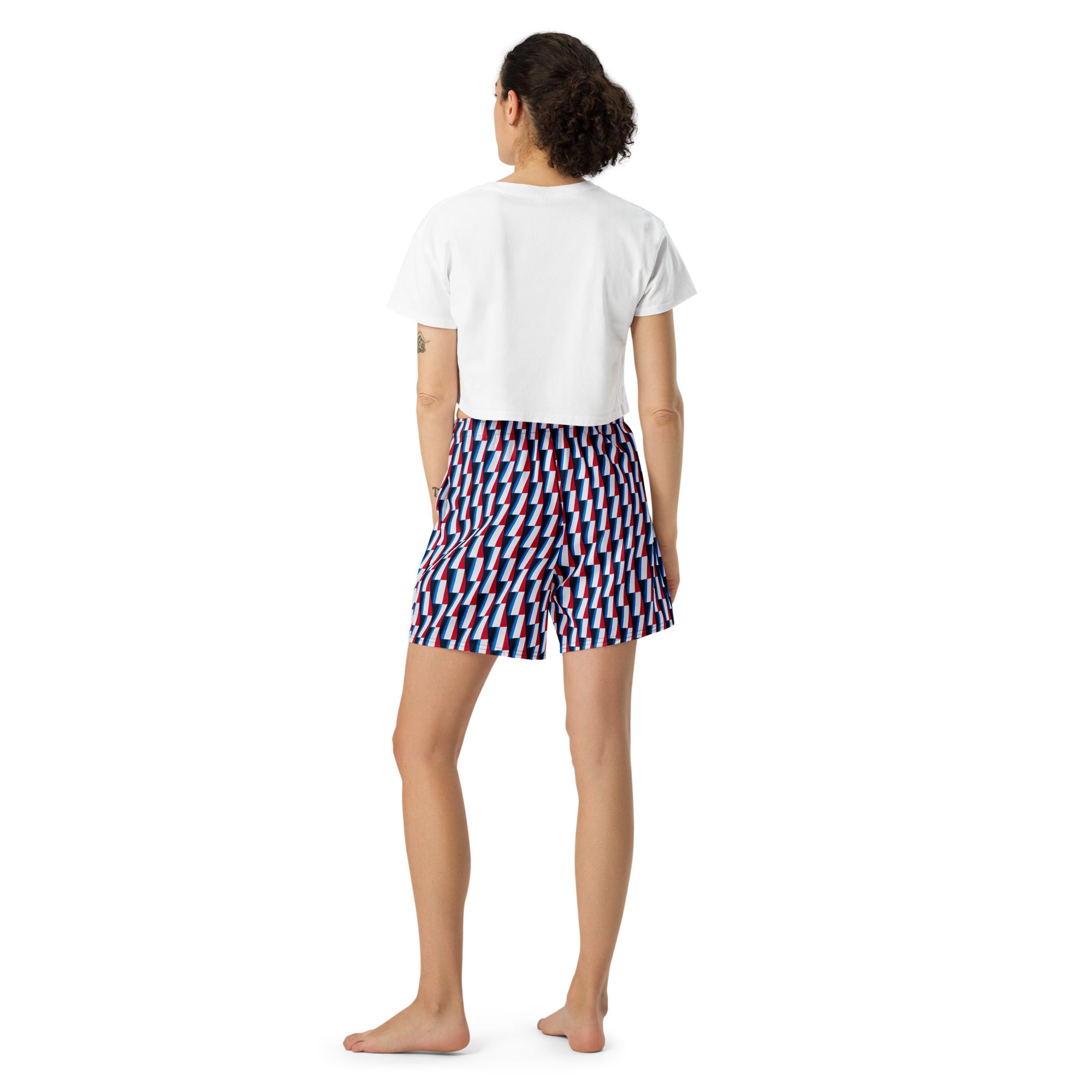 Recycled Athletic Long Shorts, no liner, mesh side pockets, Marina Collection