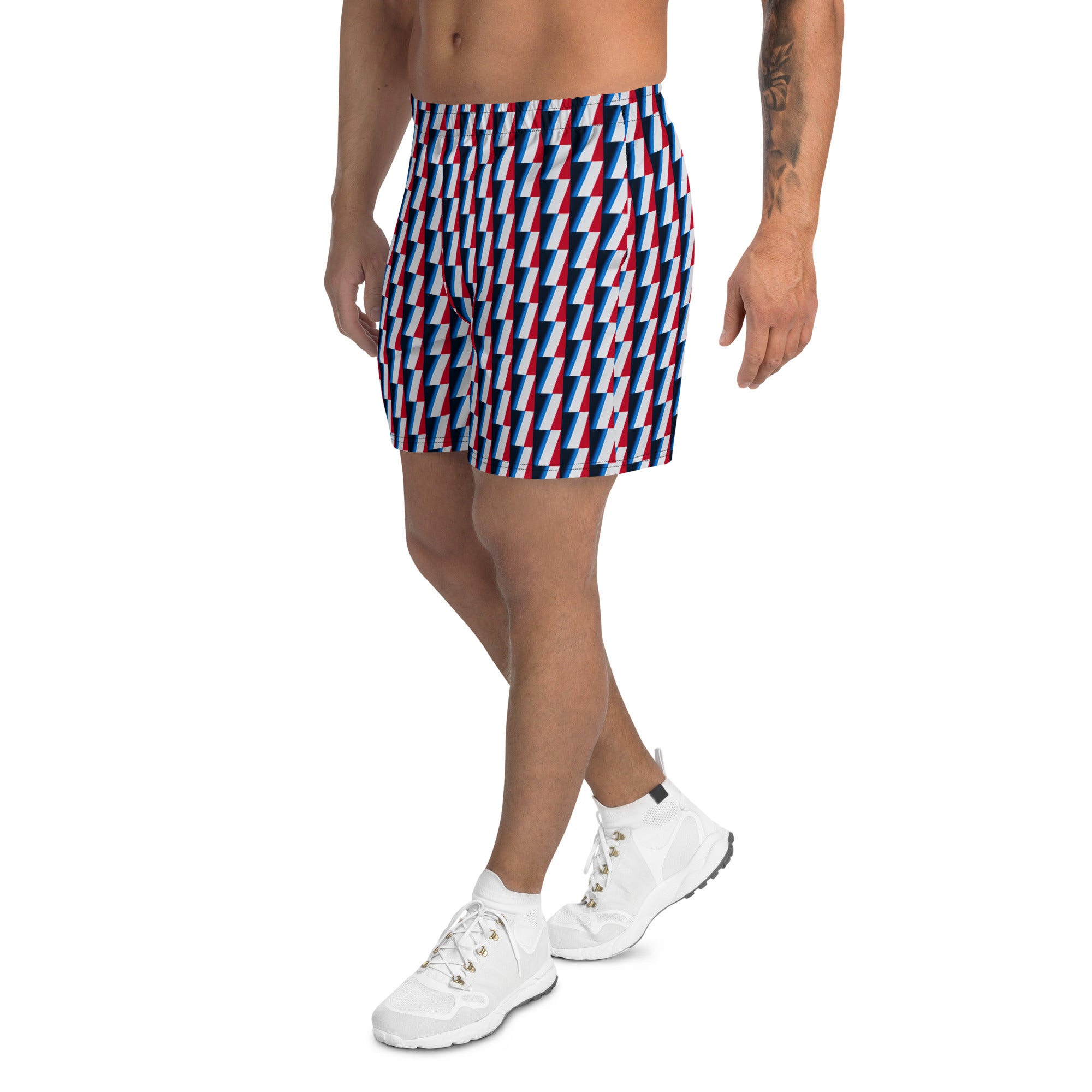 Recycled Athletic Long Shorts, no liner, mesh side pockets, Marina Collection