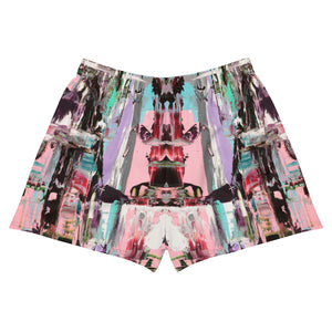 Recycled Athletic Short Shorts with Drawstring Waist and Mesh Pockets, Pink Dawn