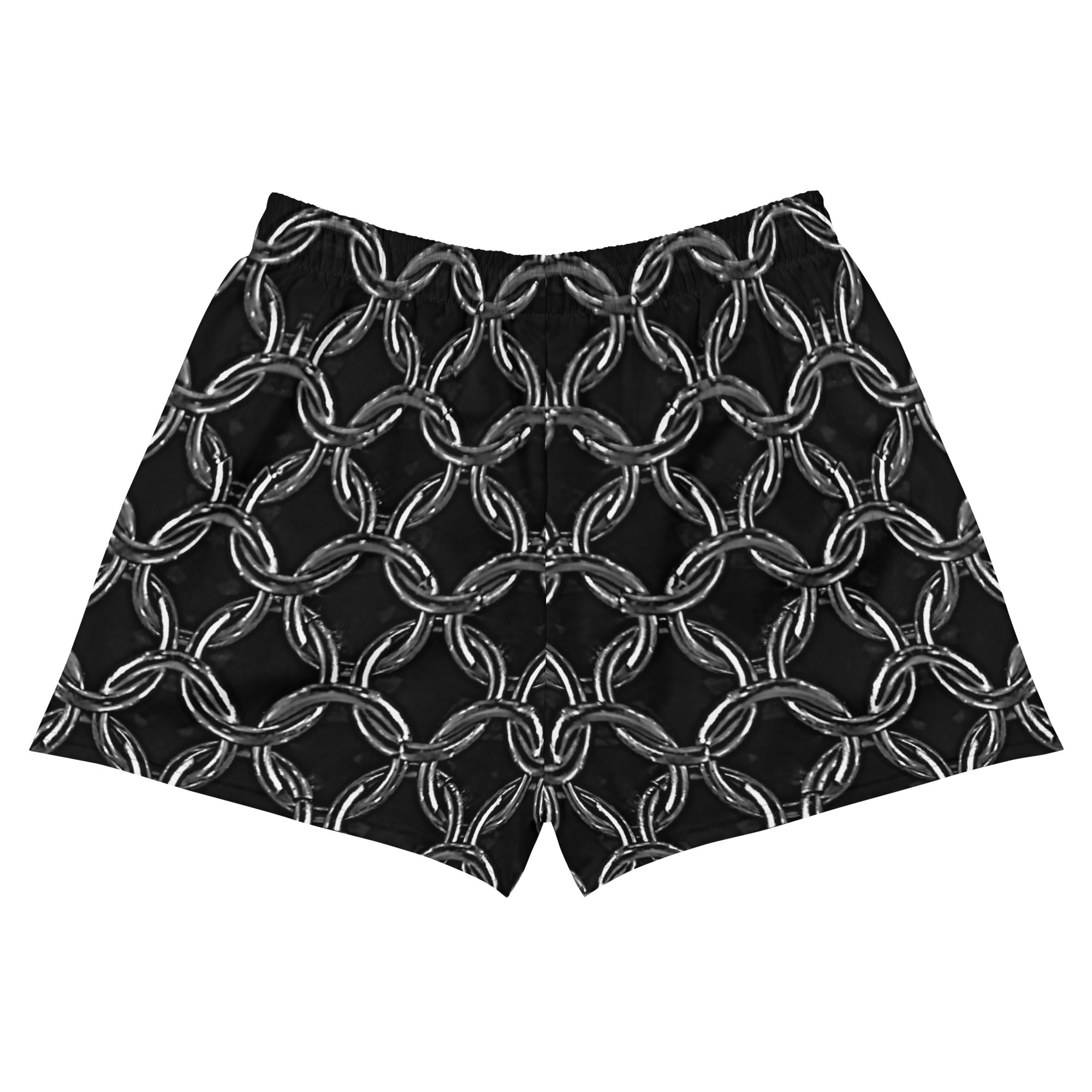 Recycled Athletic Short Shorts with Drawstring Waist and side pockets, Chainmaille