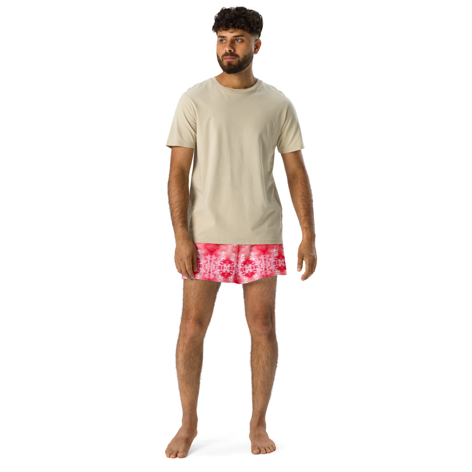 Recycled Athletic Short Shorts with Drawstring Waist, Cannabis, Infrared