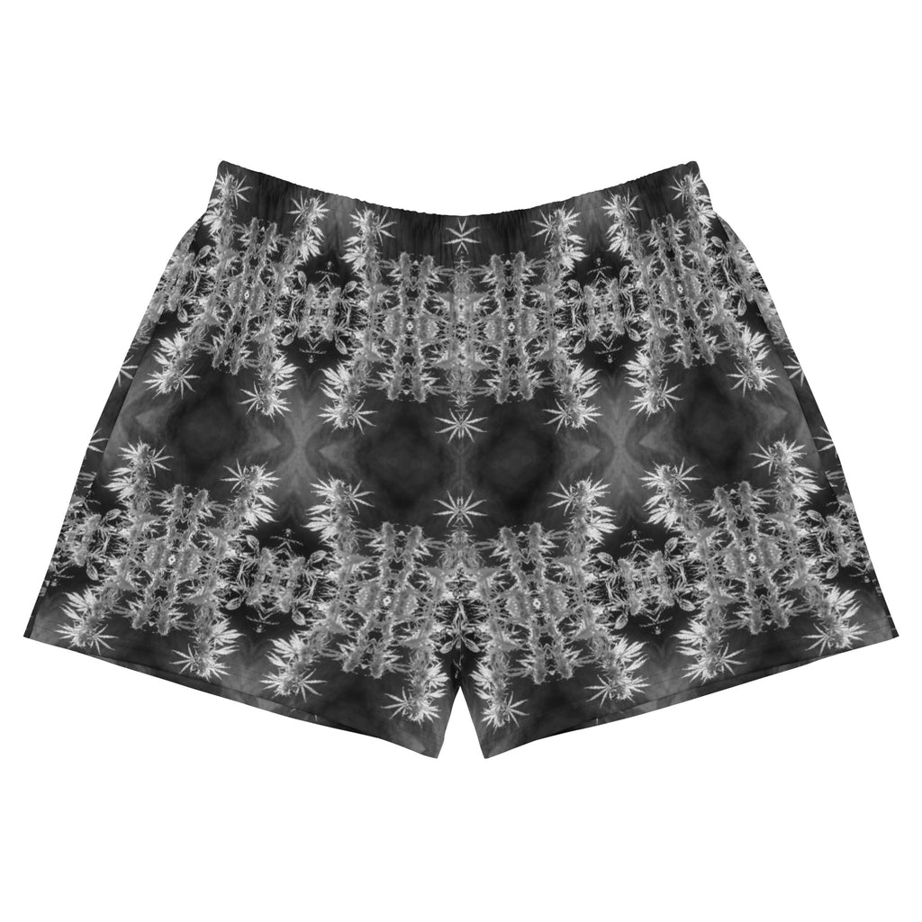 Recycled Athletic Short Shorts with Drawstring Waist, Cannabis, Midnight