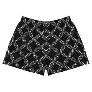 Recycled Athletic Short Shorts with Drawstring Waist and side pockets, Chainmaille