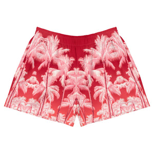 Recycled Athletic Short Shorts, Palm Tree, Infrared