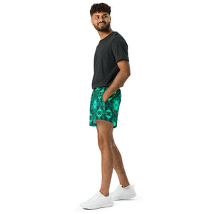 Recycled Athletic Short Shorts with Drawstring Waist, Cannabis, Green