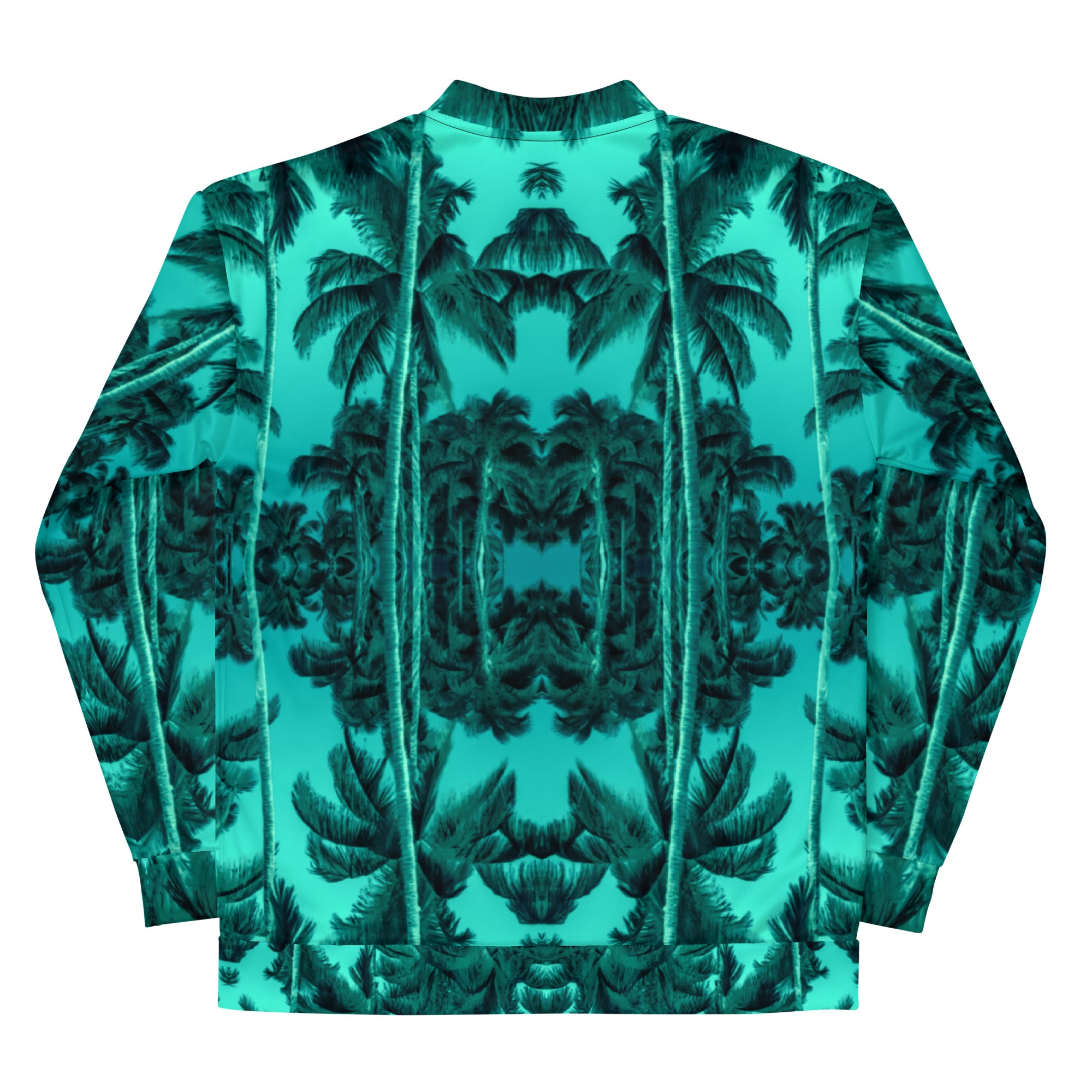 Slim-Fit Bomber Jacket, Palm Tree, Green