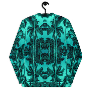 Slim-Fit Bomber Jacket, Palm Tree, Green