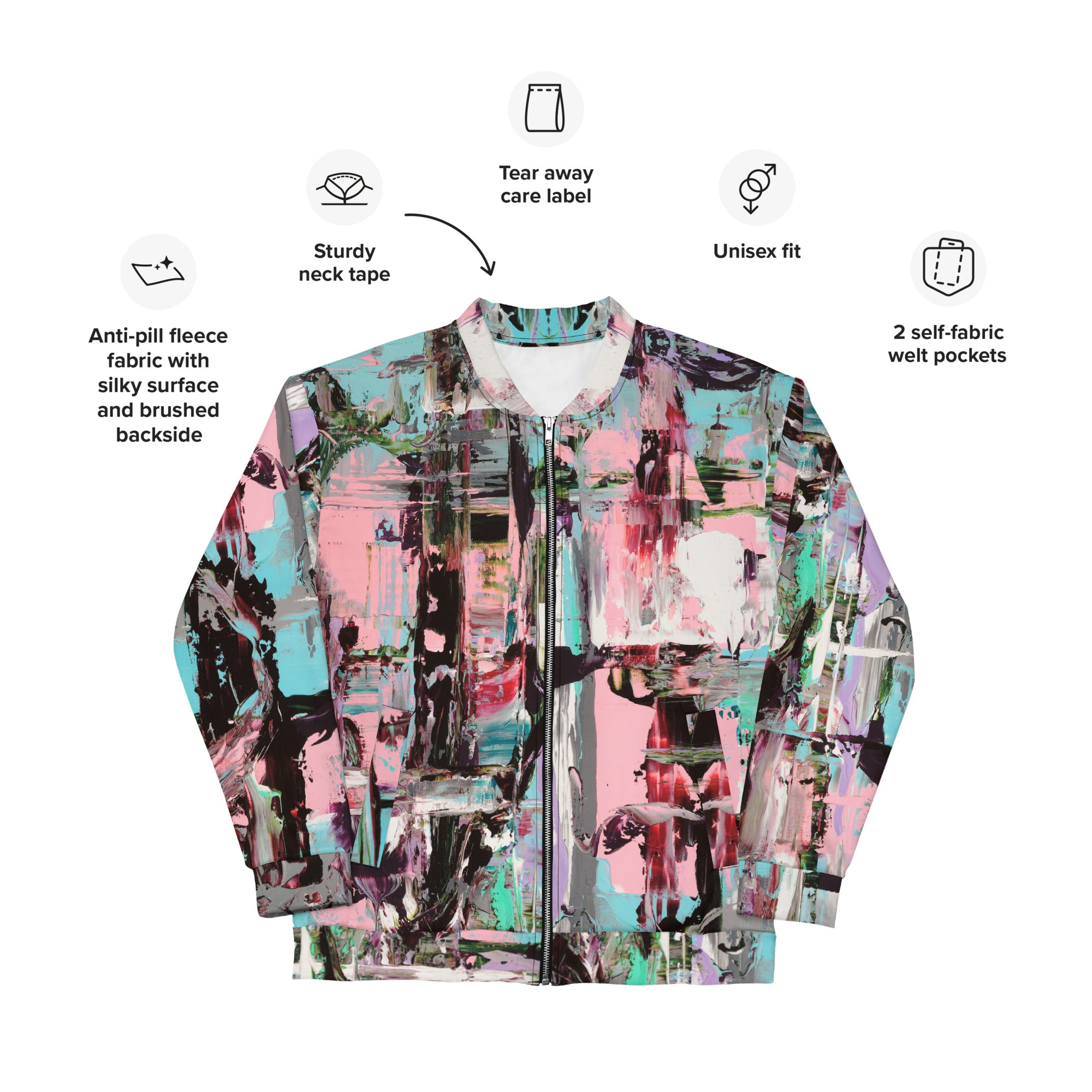 Slim-Fit Bomber Jacket, Pink Dawn Collection