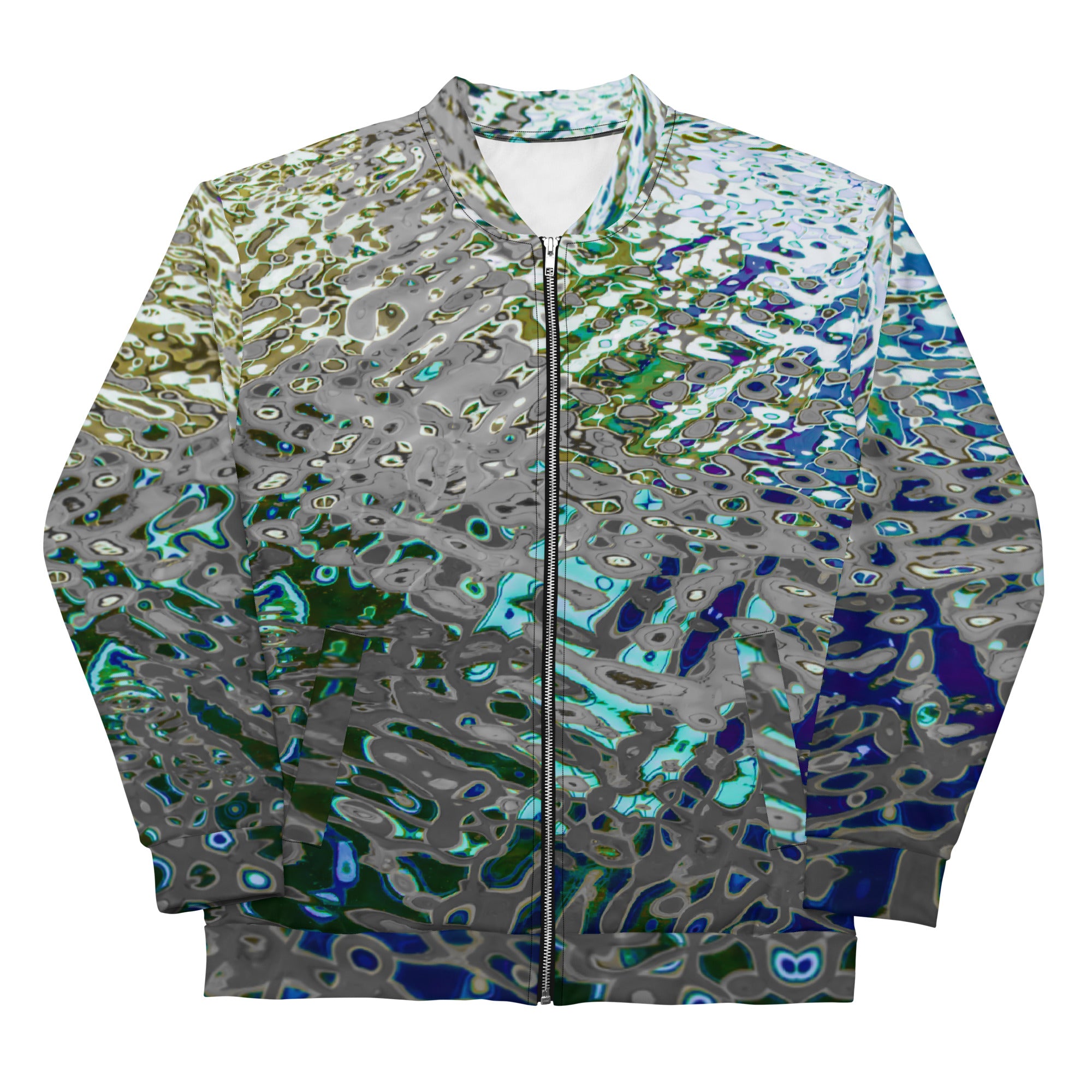 Slim-Fit Bomber Jacket, Liquid Jewel