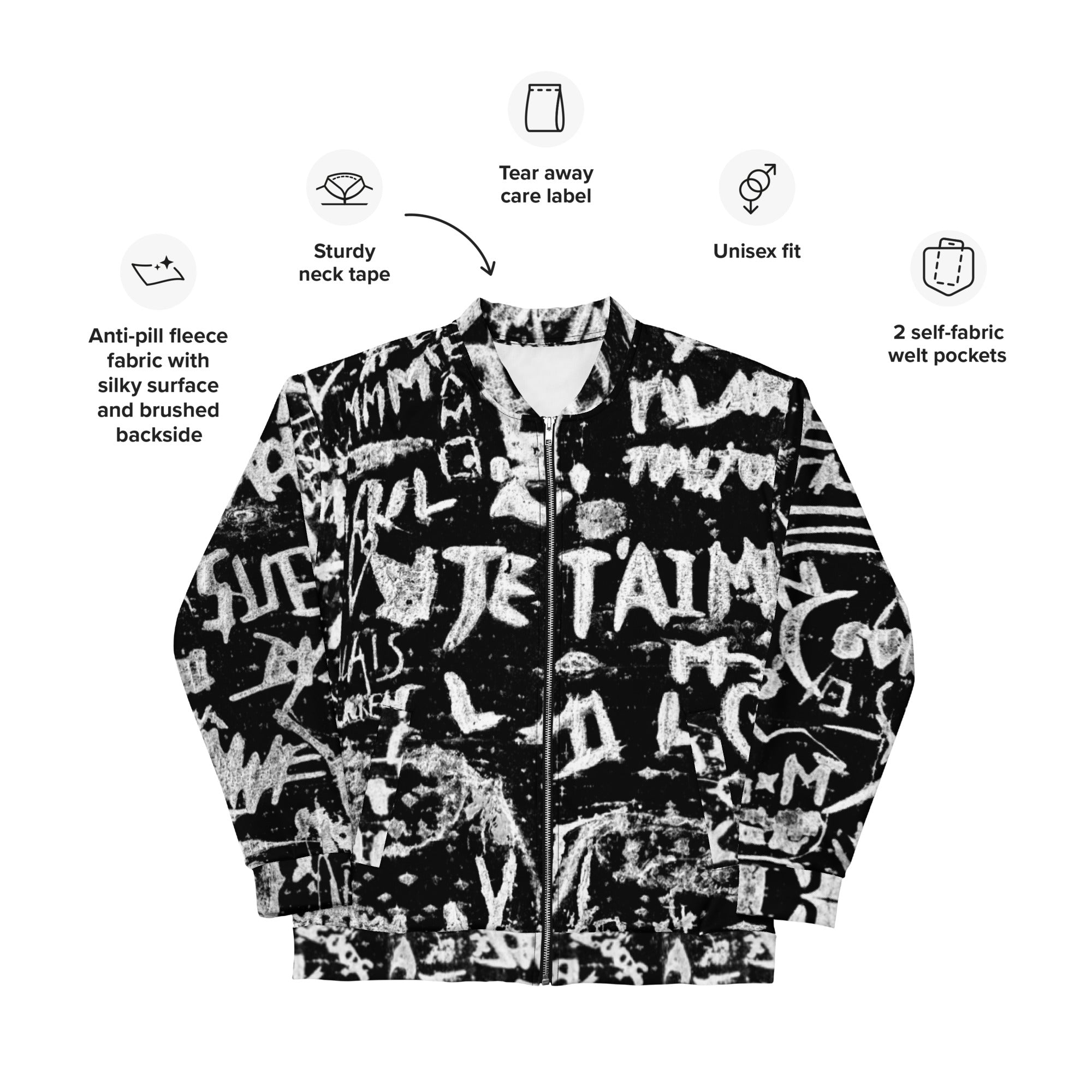 Slim-Fit Bomber Jacket, Paris Birch Tree