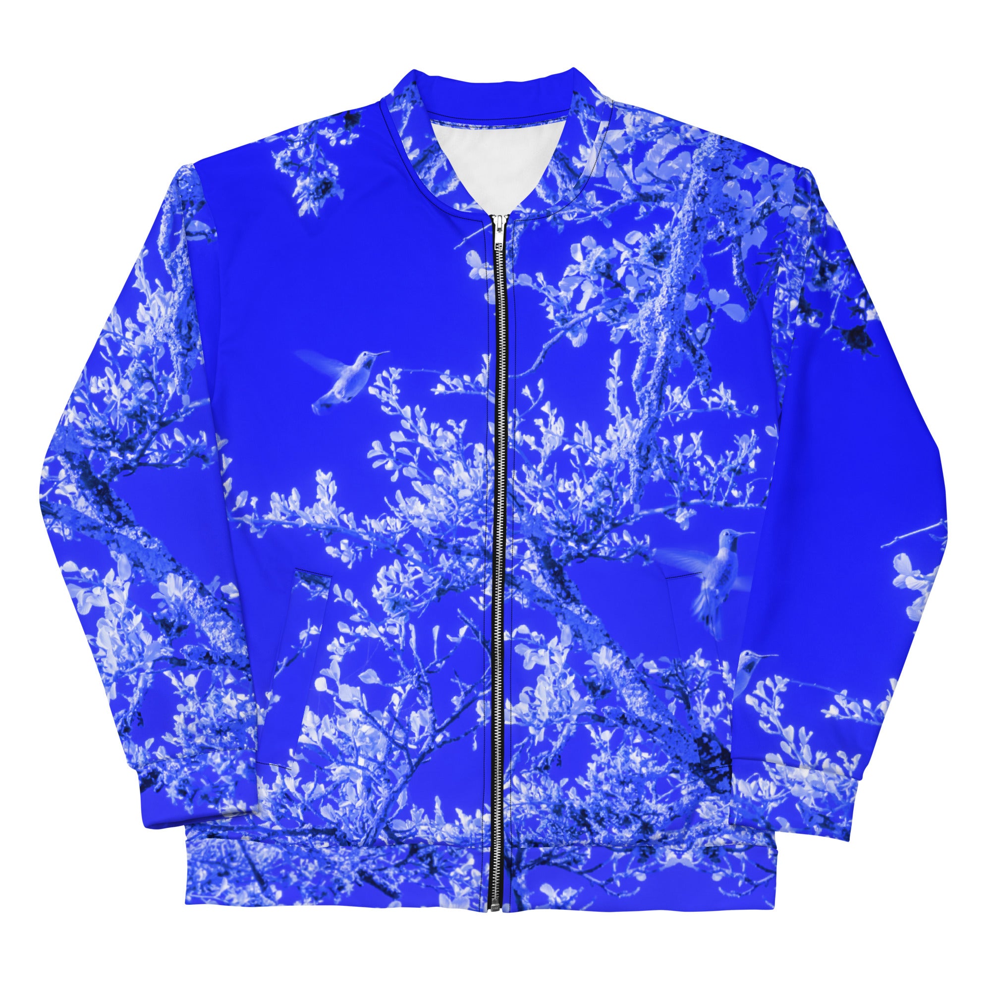 Slim Fit Bomber Jacket, Hummingbird, Blue