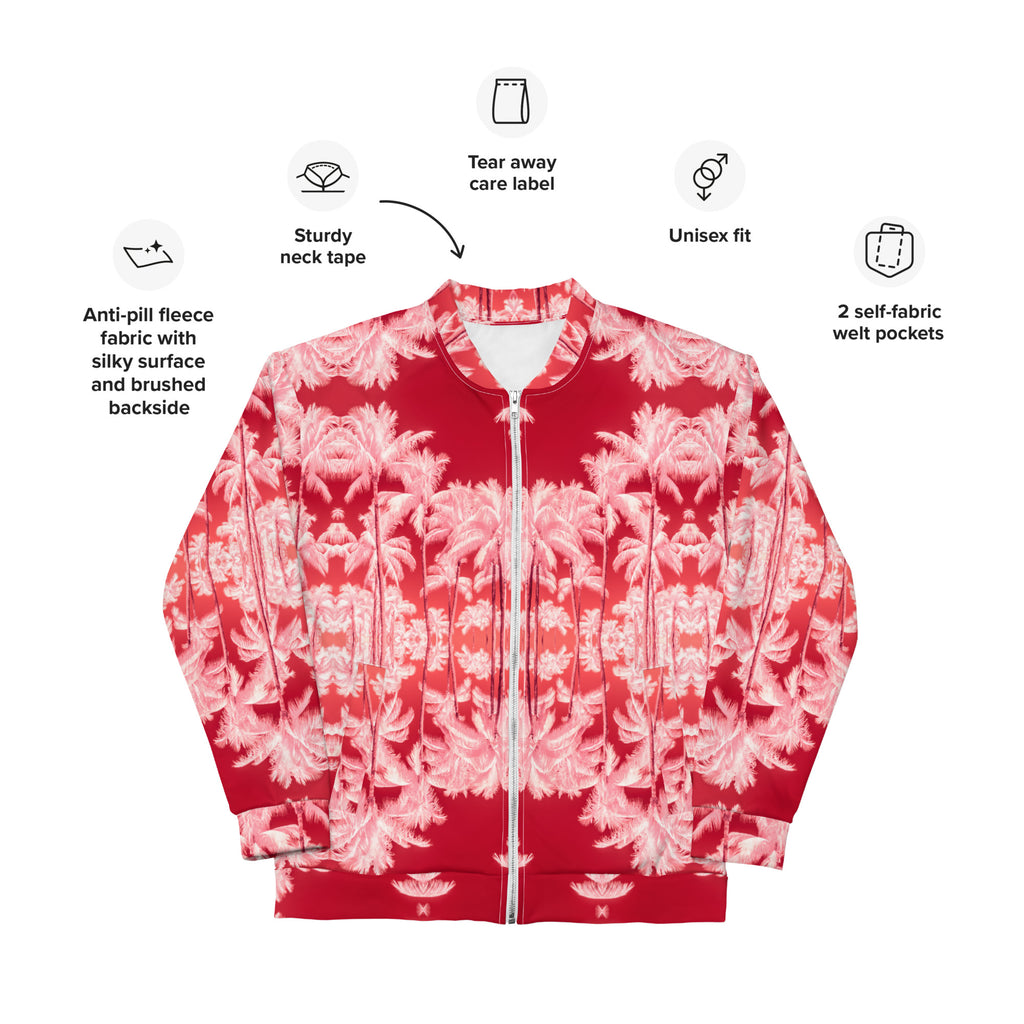 Slim-Fit Bomber Jacket, Palm Tree, Infrared