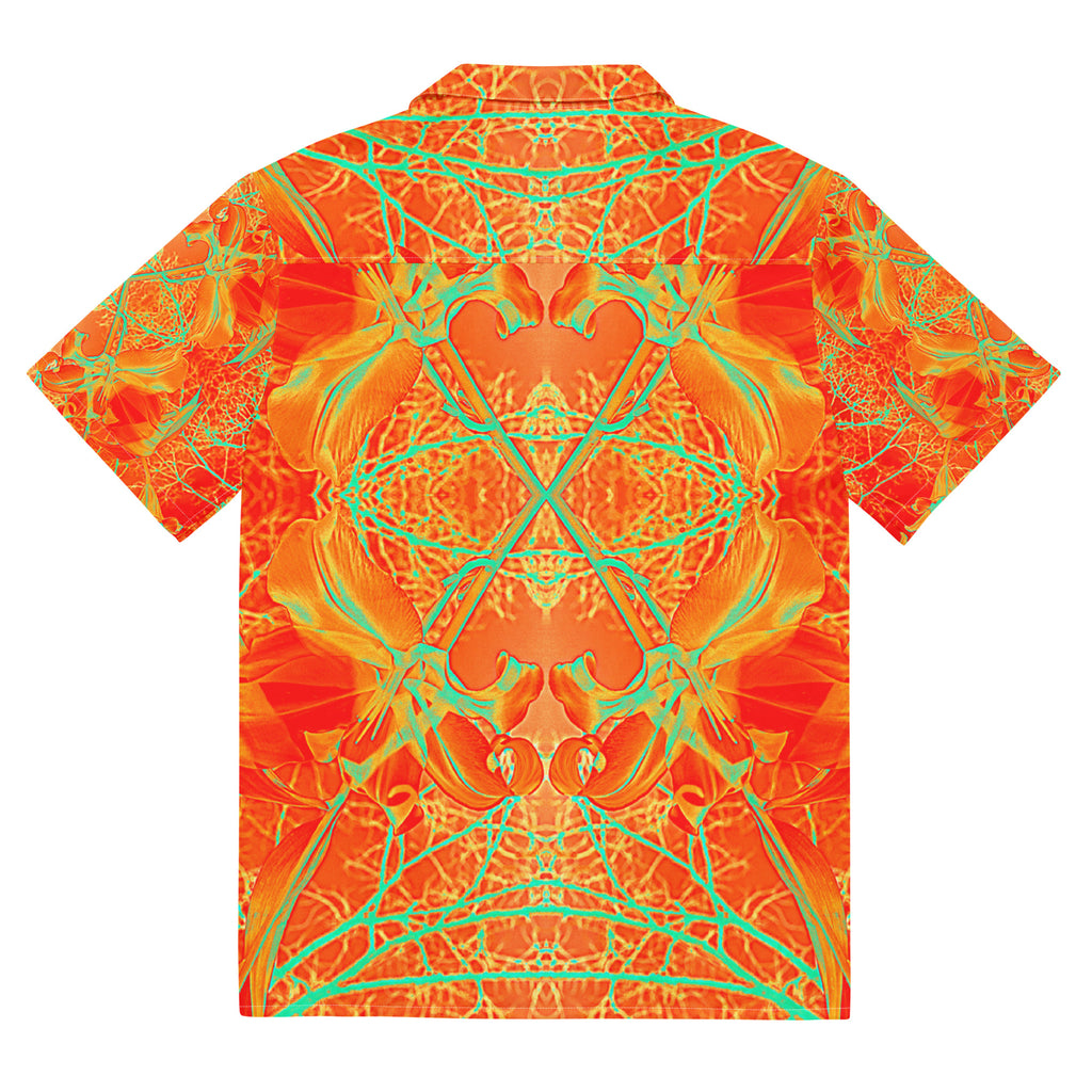 Lightweight Moisture Wicking Button Shirt, UPF 50+, Electric Lily