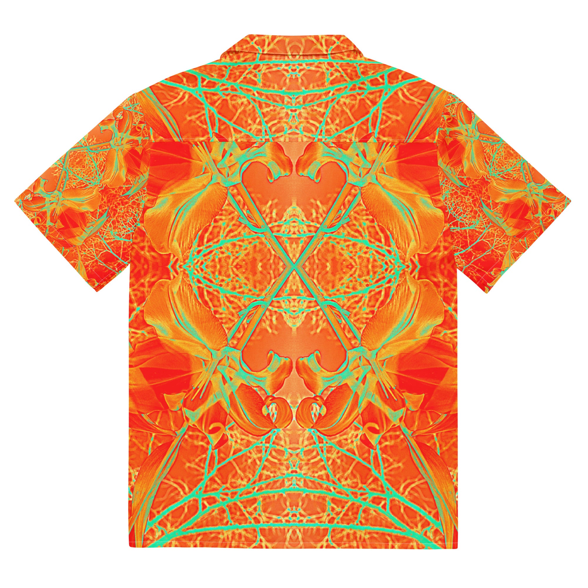 Lightweight Moisture Wicking Button Shirt, UPF 50+, Electric Lily