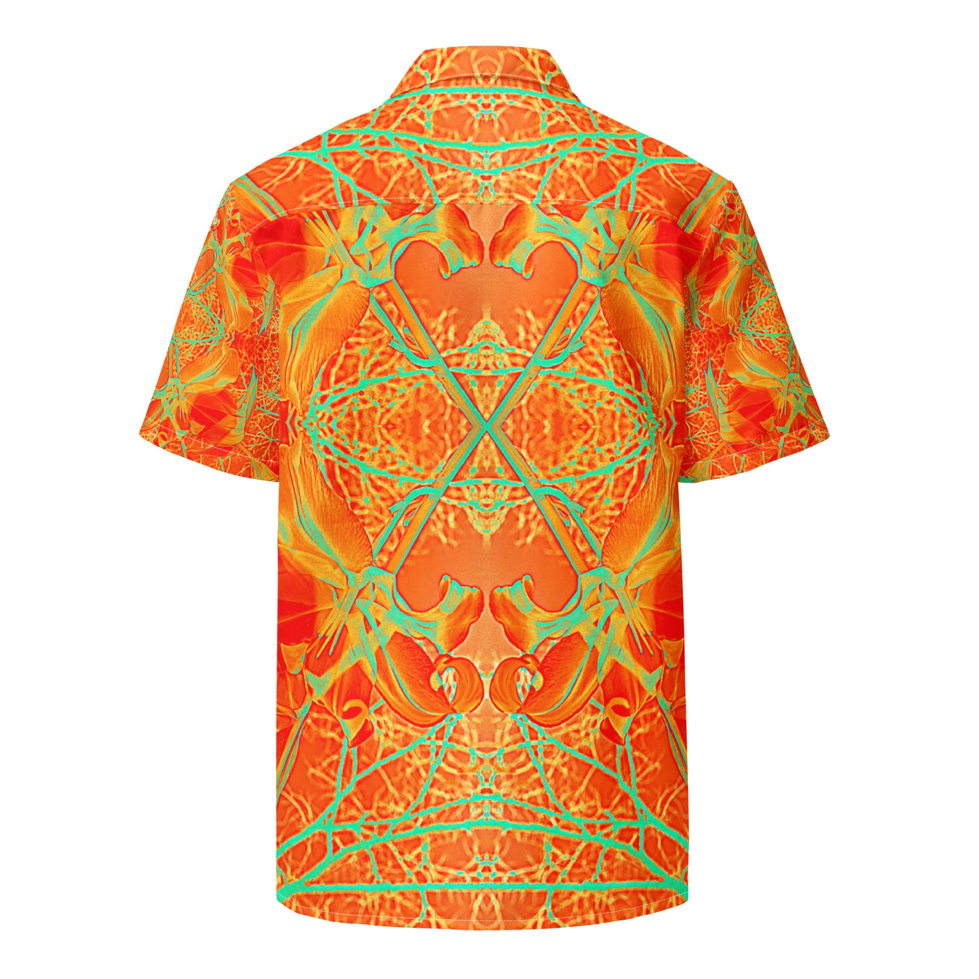 Lightweight Moisture Wicking Button Shirt, UPF 50+, Electric Lily