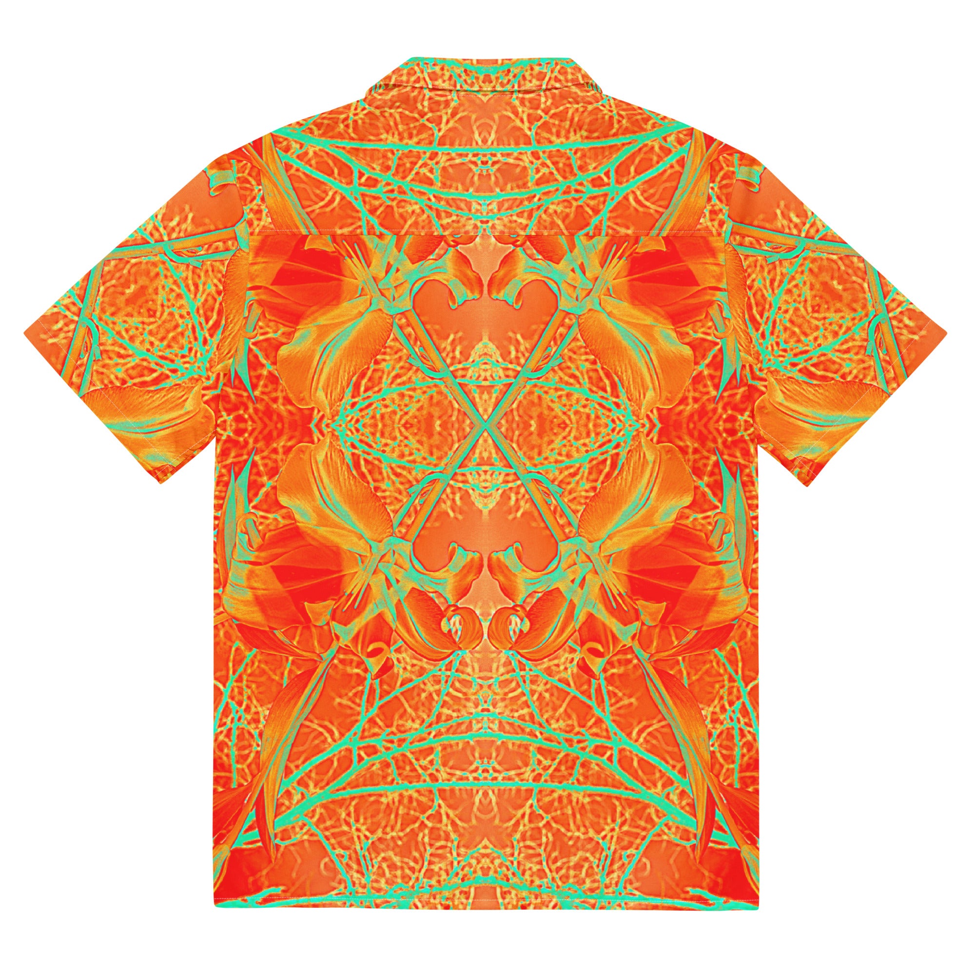 Lightweight Moisture Wicking Button Shirt, UPF 50+, Electric Lily