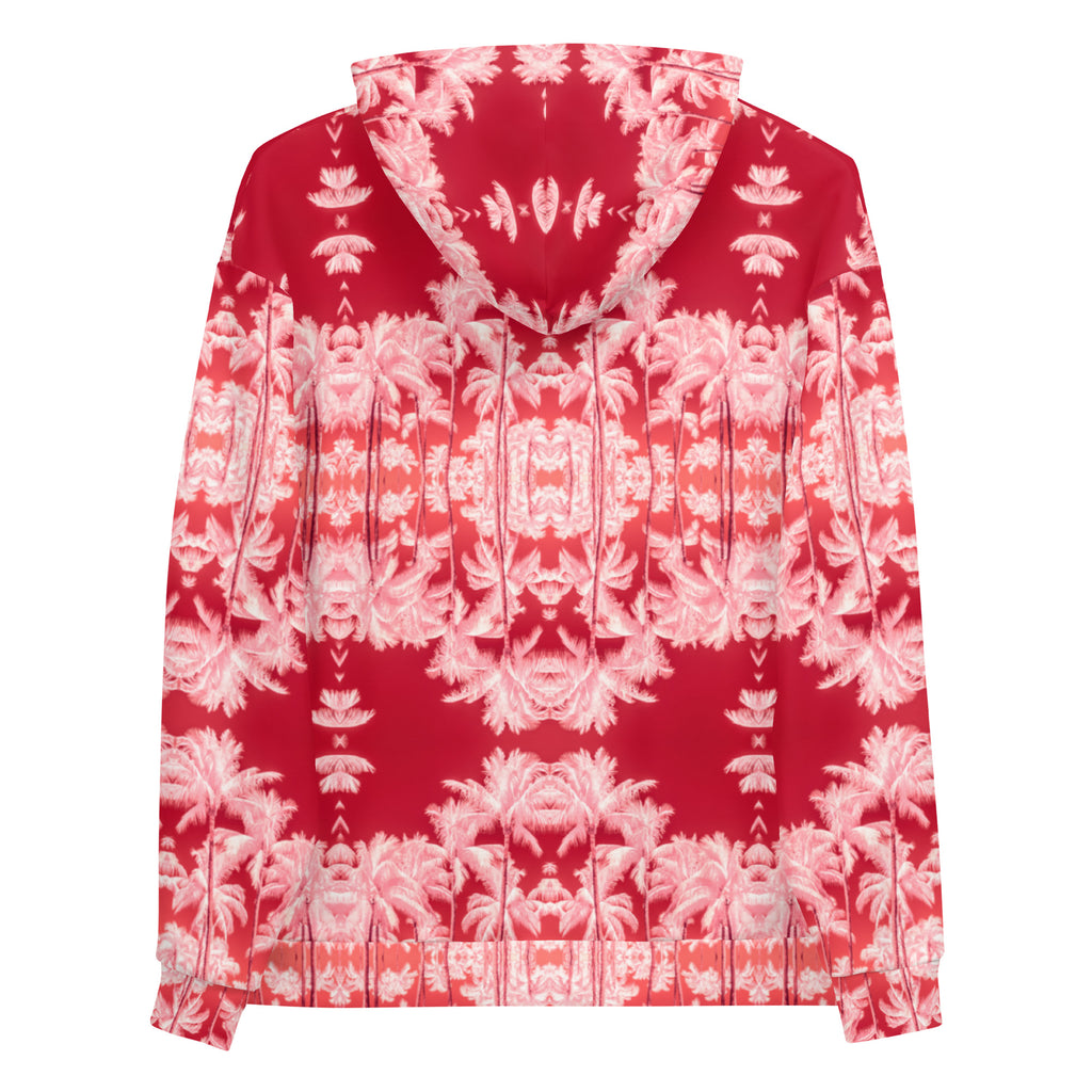 Hoodie with Front Pocket, Palm Tree, Infrared