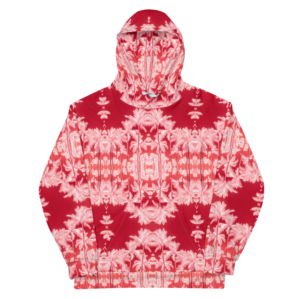 Hoodie with Front Pocket, Palm Tree, Infrared