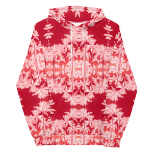 Hoodie with Front Pocket, Palm Tree, Infrared