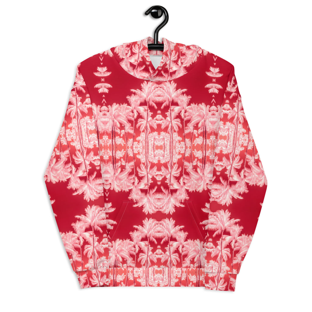 Hoodie with Front Pocket, Palm Tree, Infrared
