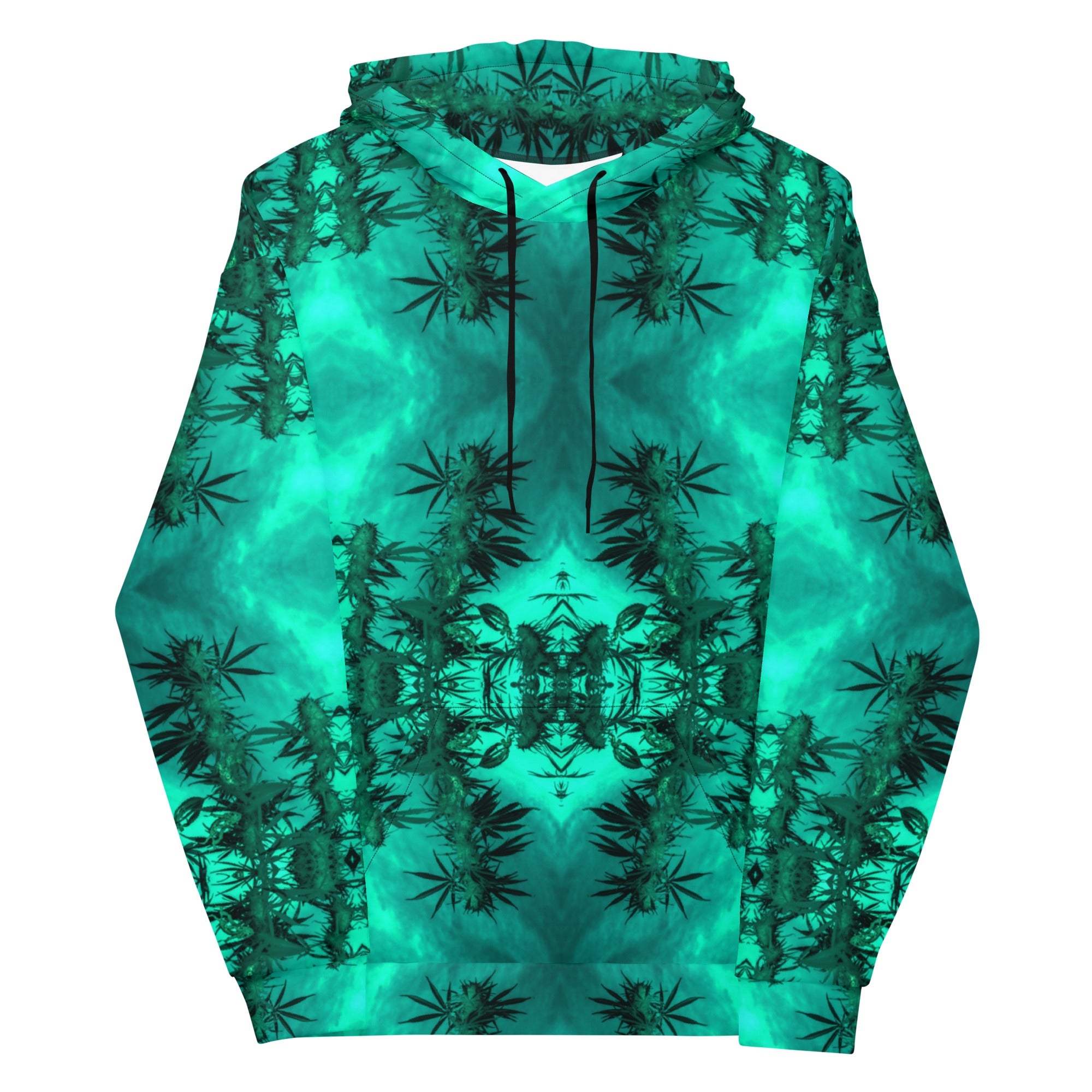 Hoodie with Front Pocket, Cannabis, Green