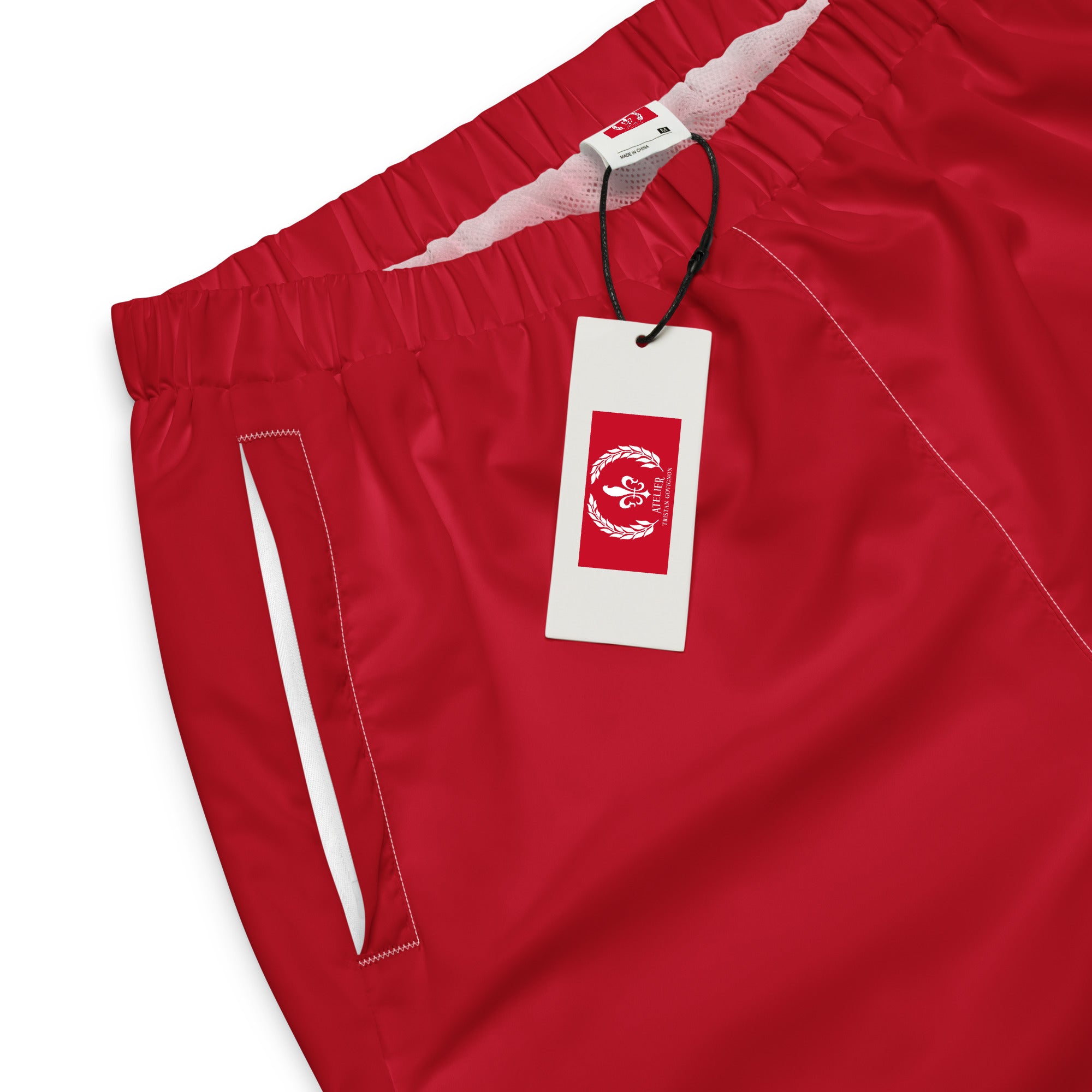 Track Pants, Wicking Liner, Zip Side Pockets, Red