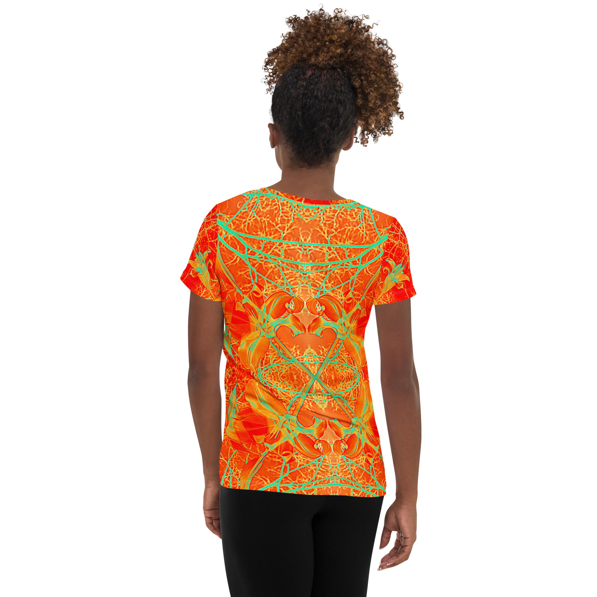 Women's Premium Athletic Crew Neck T-Shirt, Electric Lily