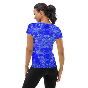 Women's Premium Athletic Crew Neck T-shirt, Hummingbird, Blue