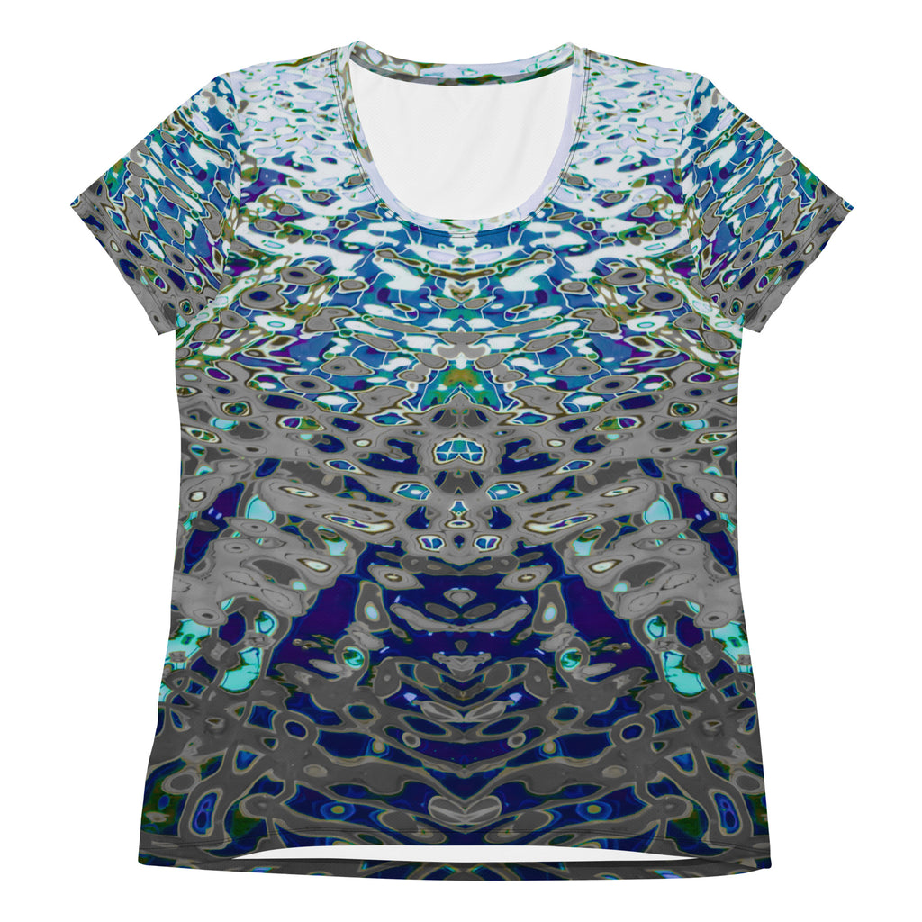 Women's Premium Athletic Crew Neck T-Shirt, Liquid Jewel