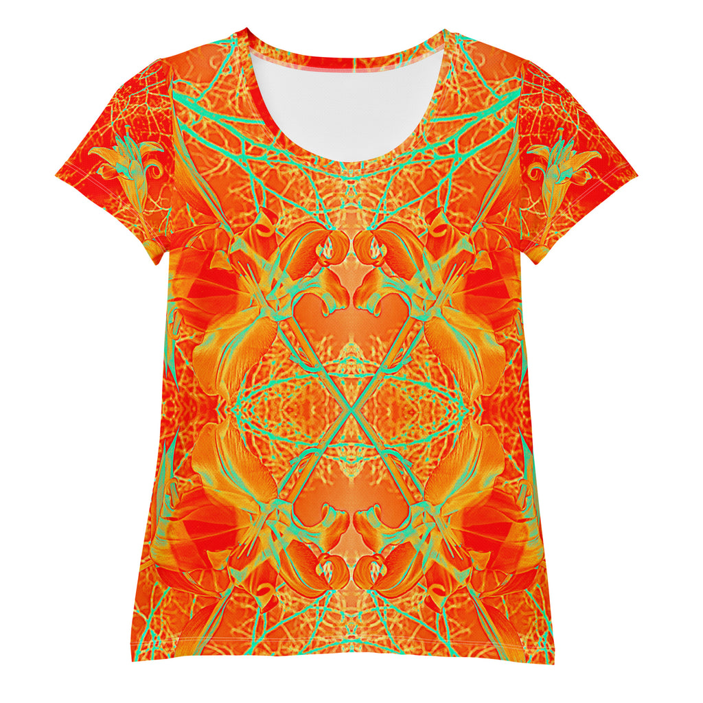 Women's Premium Athletic Crew Neck T-Shirt, Electric Lily