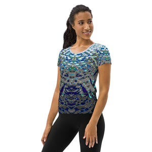 Women's Premium Athletic Crew Neck T-Shirt, Liquid Jewel