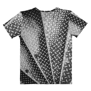 Women's Regular Fit, Four-Way Stretch Crew Neck T-Shirt, Eiffel Tower Diamond Plate