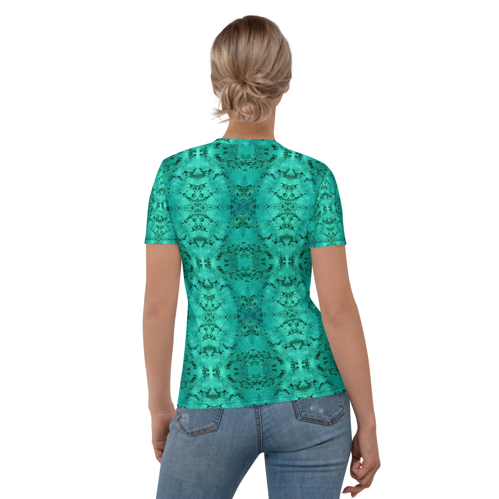 Women's Regular Fit, Four-Way Stretch Crew Neck T-Shirt, Eden, Green